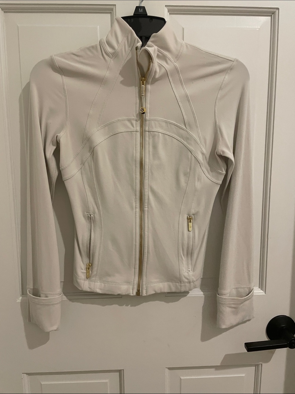lululemon athletica white Zip-Up define Jacket with Gold Hardware